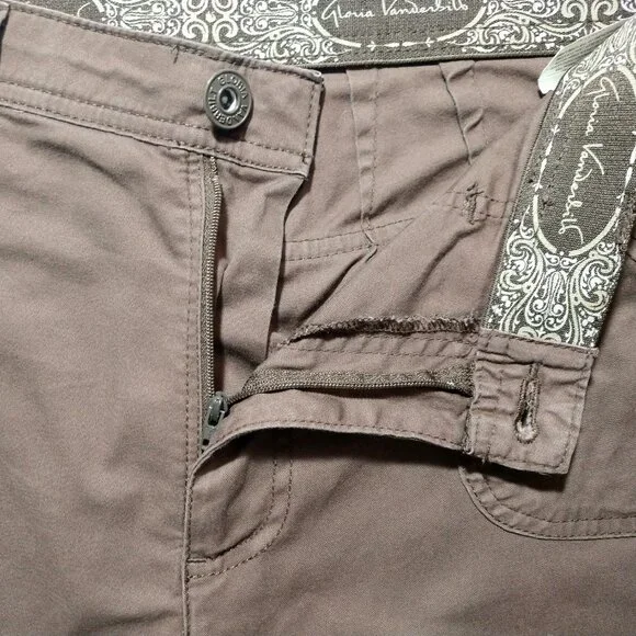 Gloria Vanderbilt Women's Brown Cargo Capri Drawstring Tie Cuff Size 14 - Picture 7 of 9